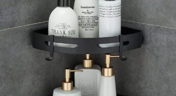 Beautiful Bathroom Shelf Rack, 2 Sleeves Corner Shelf Rack